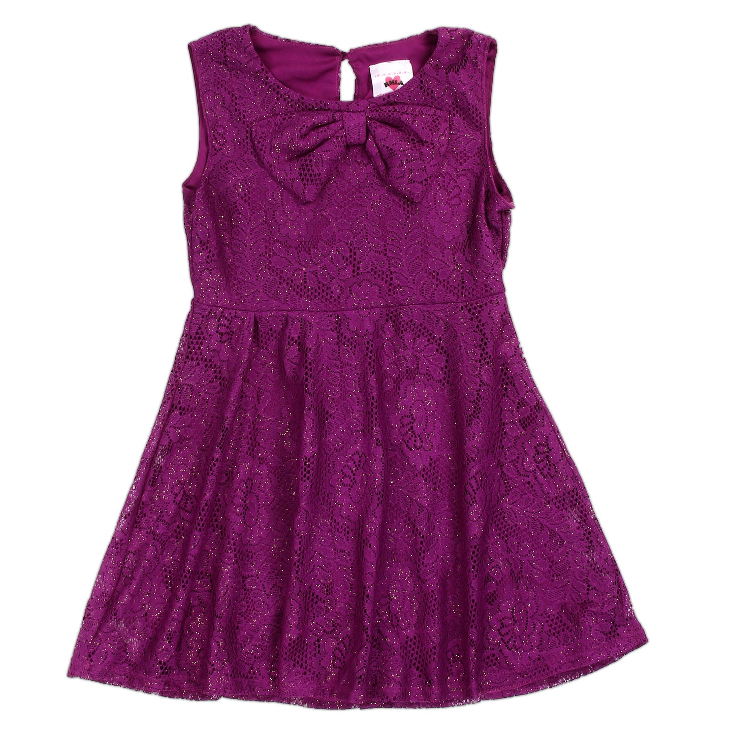 RMLA Girls Toddler 2-4T Bow Front Glitter Lace Dress (Pack of 6)