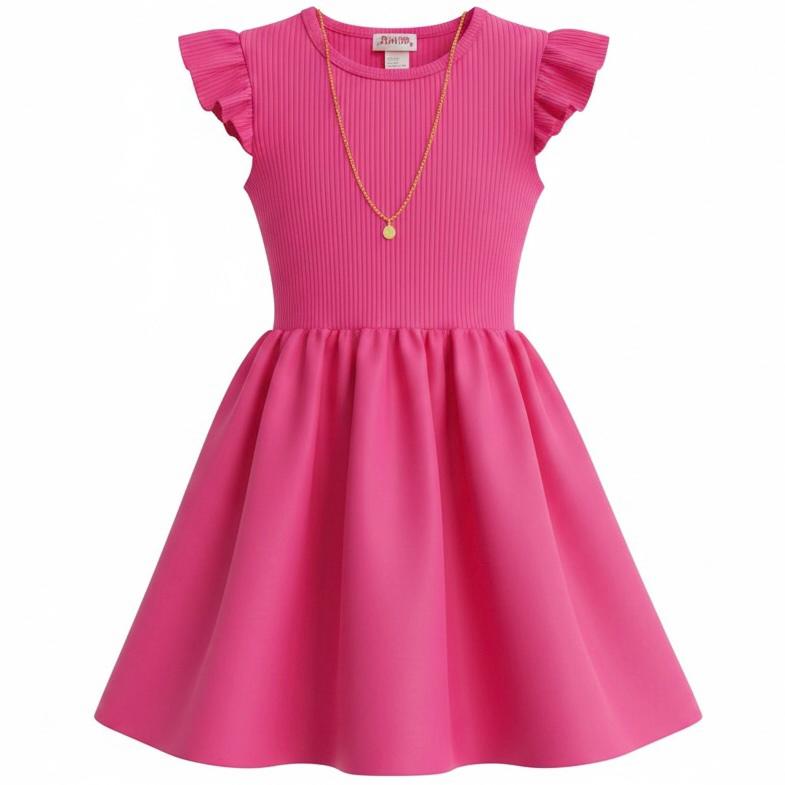 RMLA 7-12 Girls Bubble Dress w/ Necklace (Pack of 6)