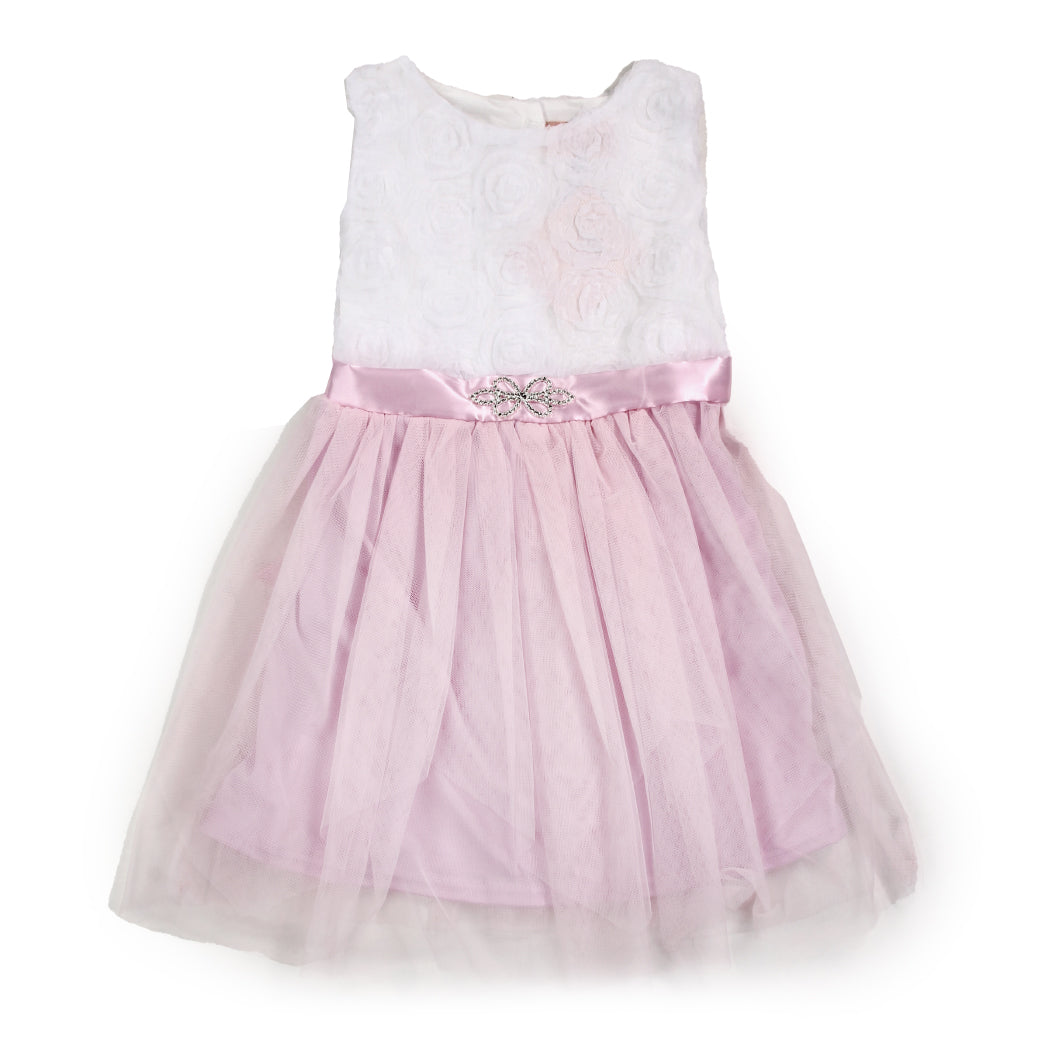 DUCHESS Girls 7-14 Rose Floral & Jewell Buckle Dress (Pack of 6)