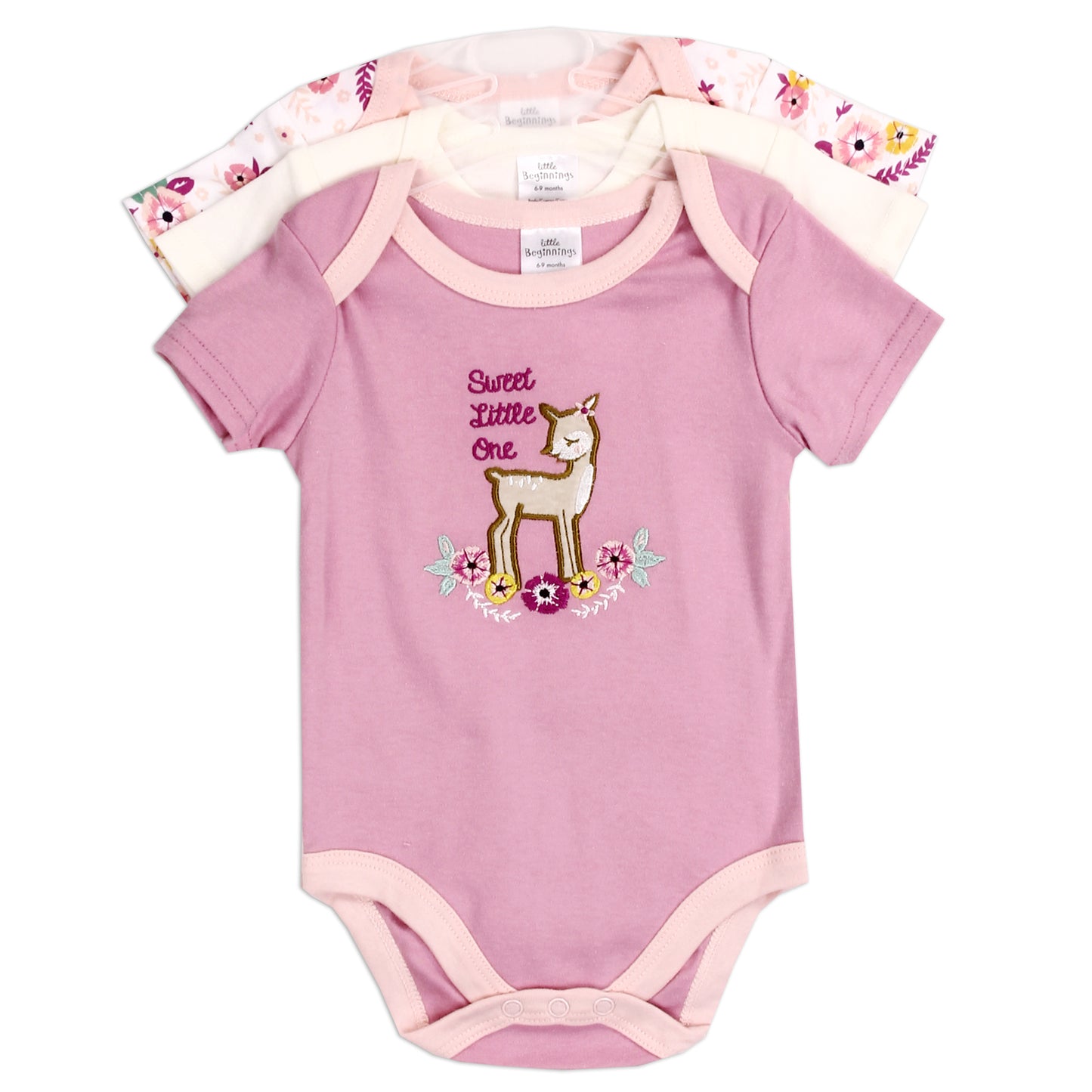 Girls Newborn 3-Pack Creeper Set (Pack of 6)