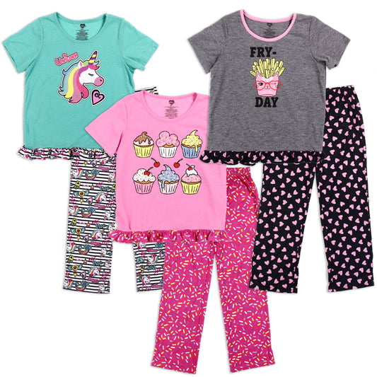 Girls 4-14 2-Piece Sleepwear Set - 3 Colors (Pack of 18)