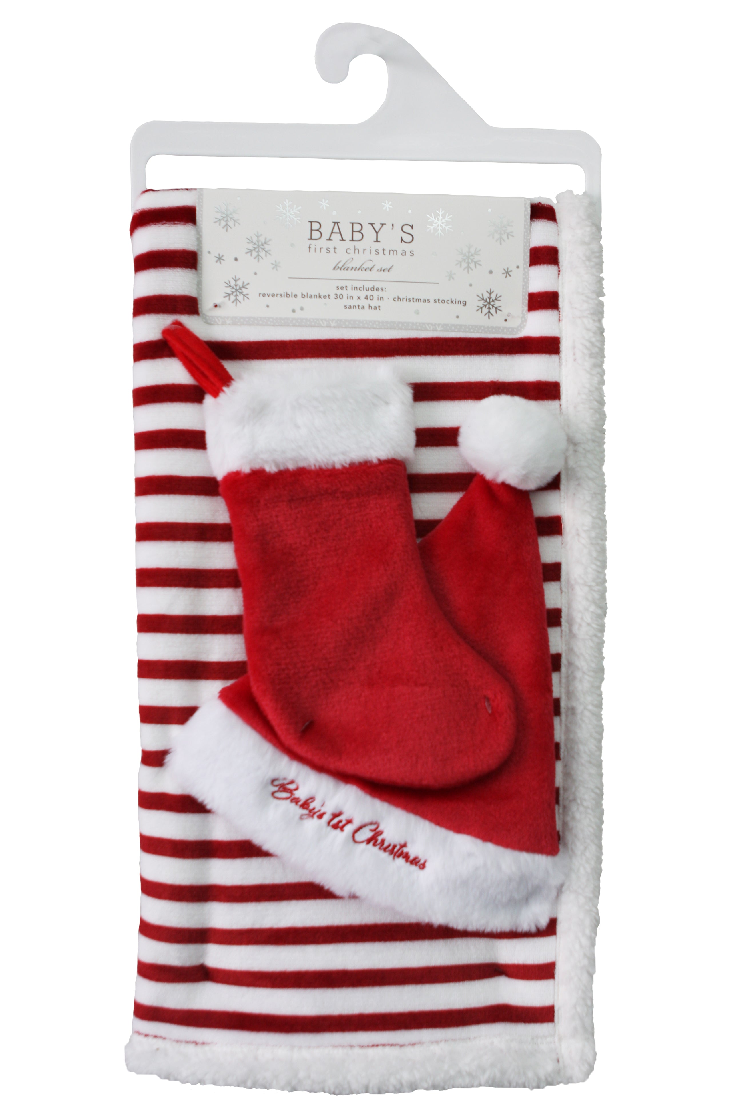 BABY'S FIRST CHRISTMAS Plush Baby Blanket Gift Set (Pack of 4) PKW Group