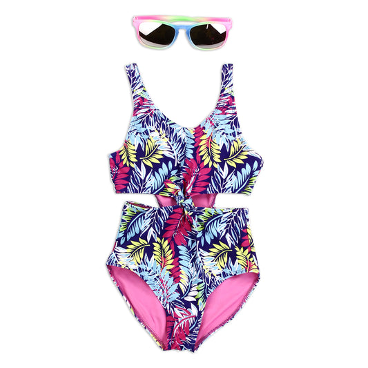 #GIRLSQUAD Girls 4-6X Swimsuit w/ Sunglasses (Pack of 6)