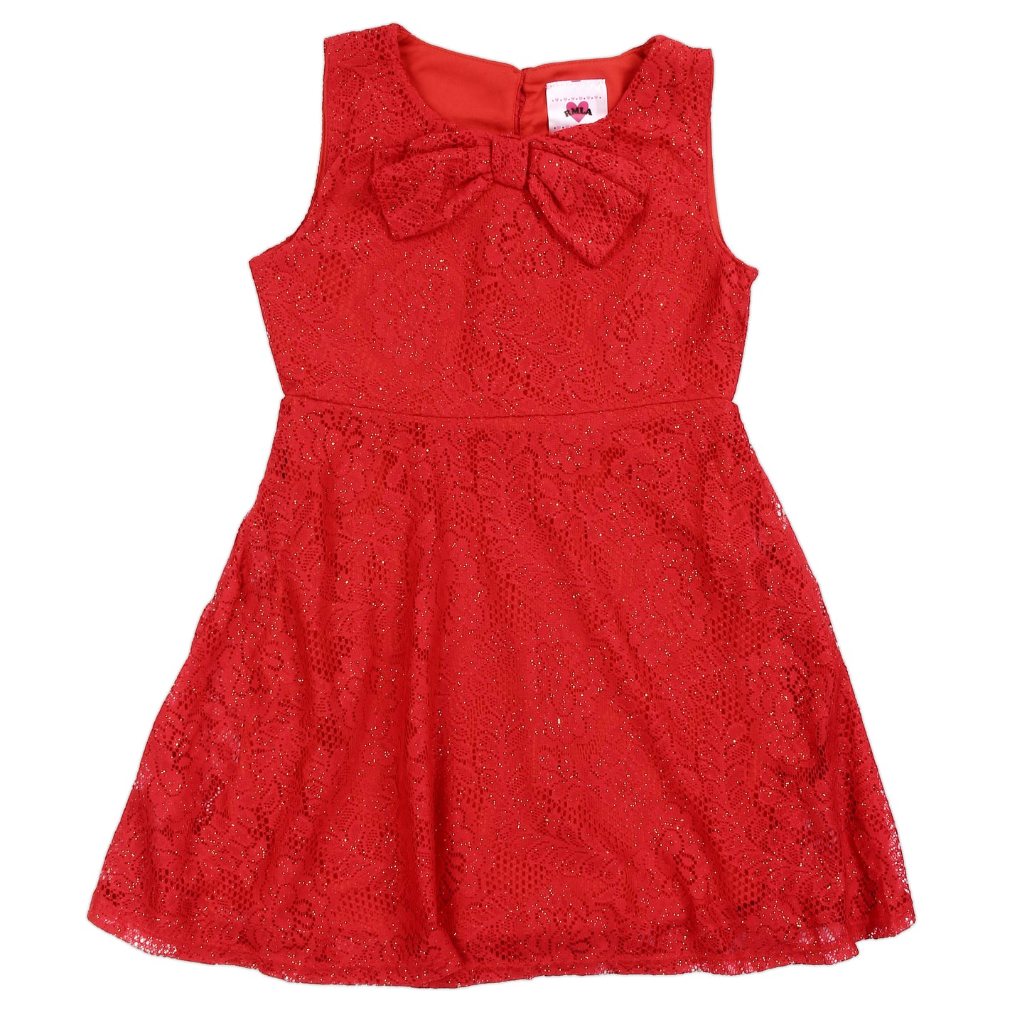 RMLA Girls 4-6X Bow Front Glitter Lace Dress (Pack of 6)