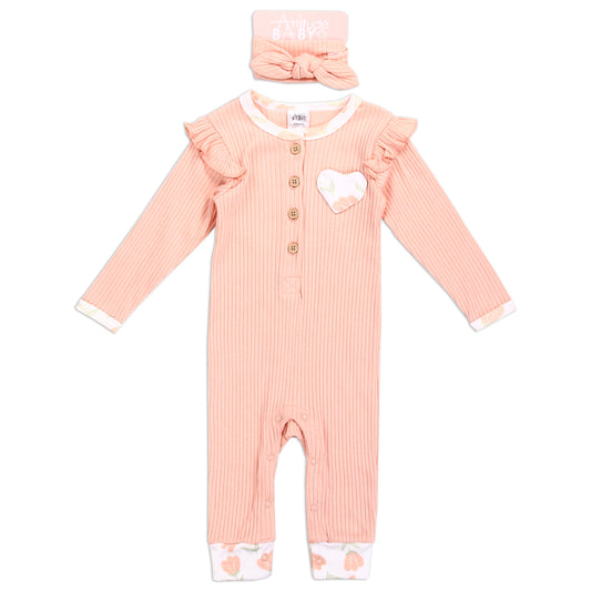 ATTITUDE BABY Girls Newborn 2-Piece Coverall & Headband Set (Pack of 6)