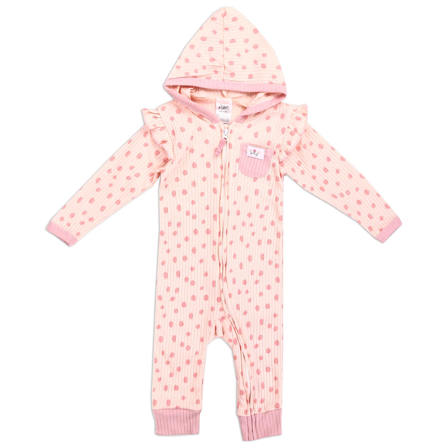 ATTITUDE BABY Girls Newborn Hooded Coverall (Pack of 6)