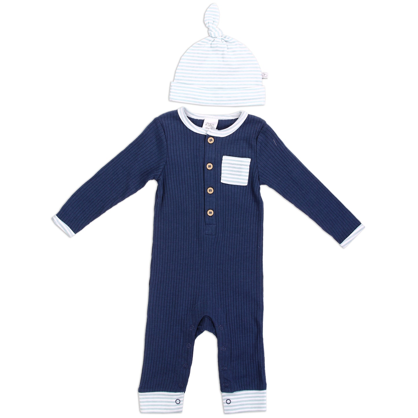 ATTITUDE BABY Boys Newborn 2-Piece Coverall & Hat Set (Pack of 6)