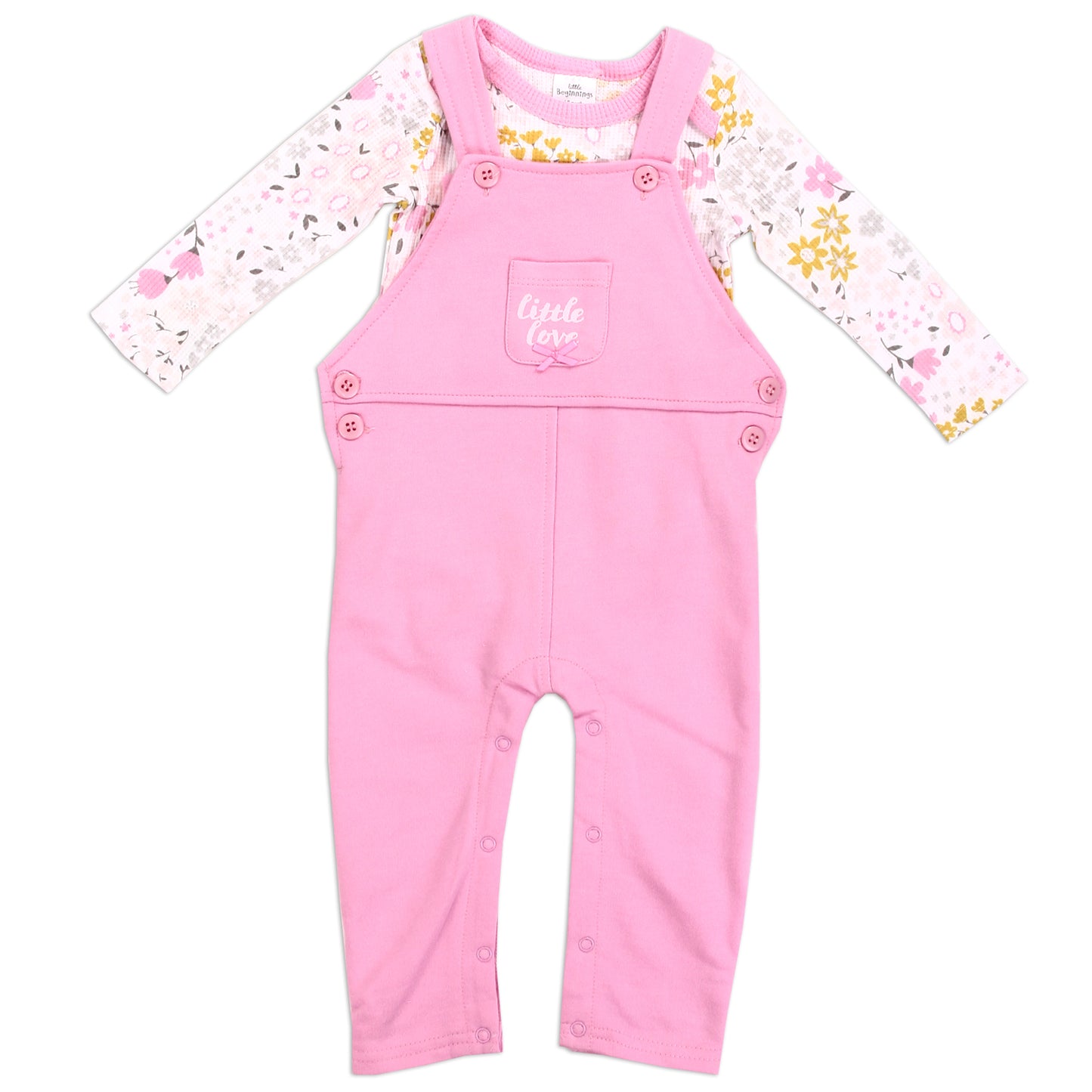 LITTLE BEGINNINGS Girls Newborn 2-Piece Overall Set (Pack of 6)