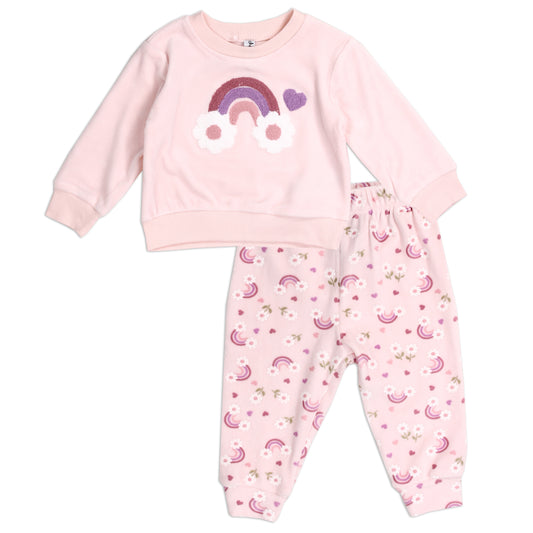 Girls Newborn 2-Piece Velour Set (Pack of 6)