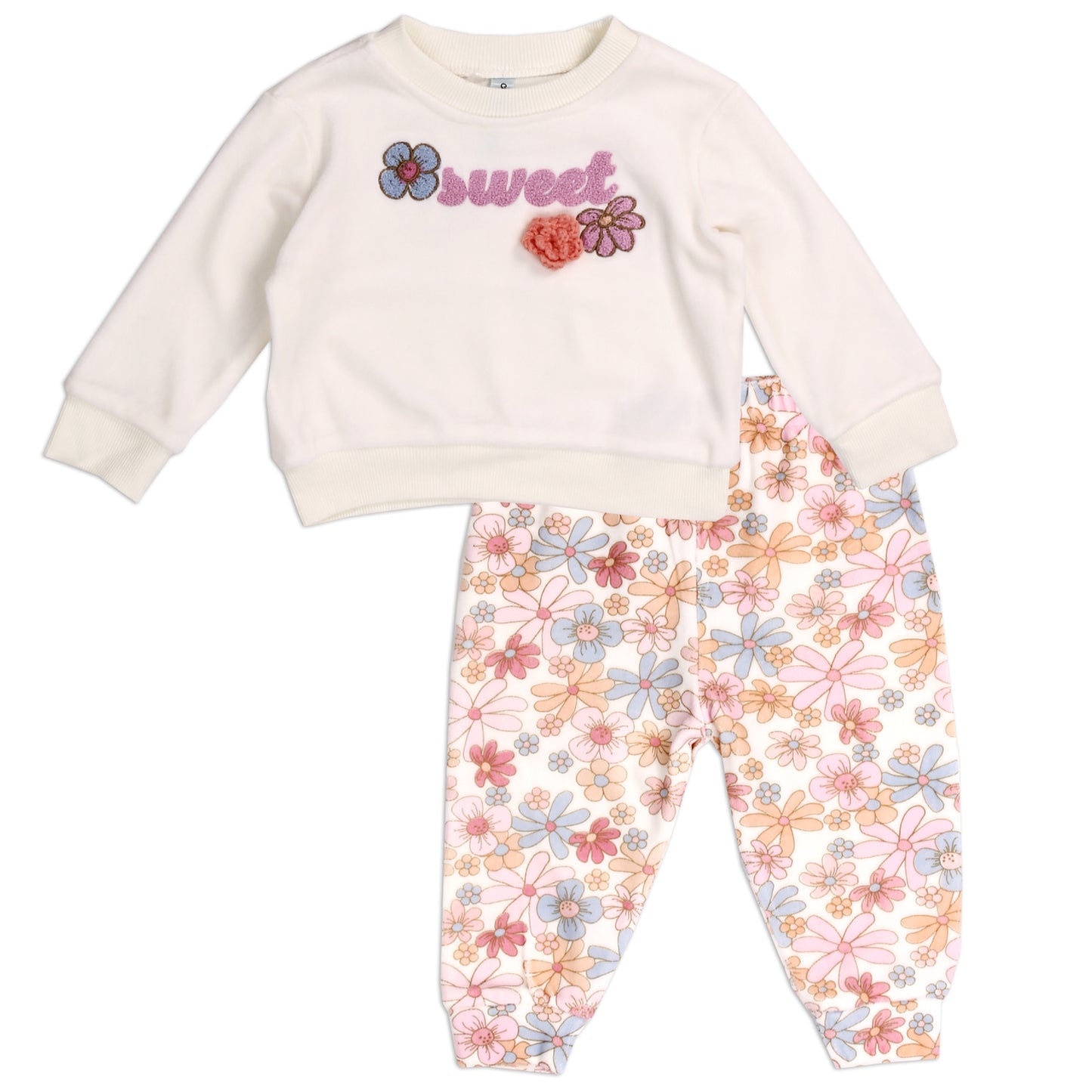 Girls Newborn 2-Piece Velour Set (Pack of 6)