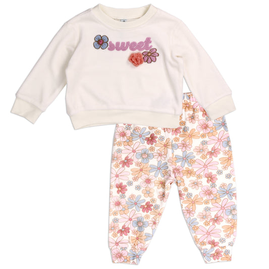 Girls Newborn 2-Piece Velour Set (Pack of 6)