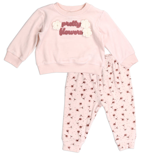 Girls Newborn 2-Piece Velour Set (Pack of 6)