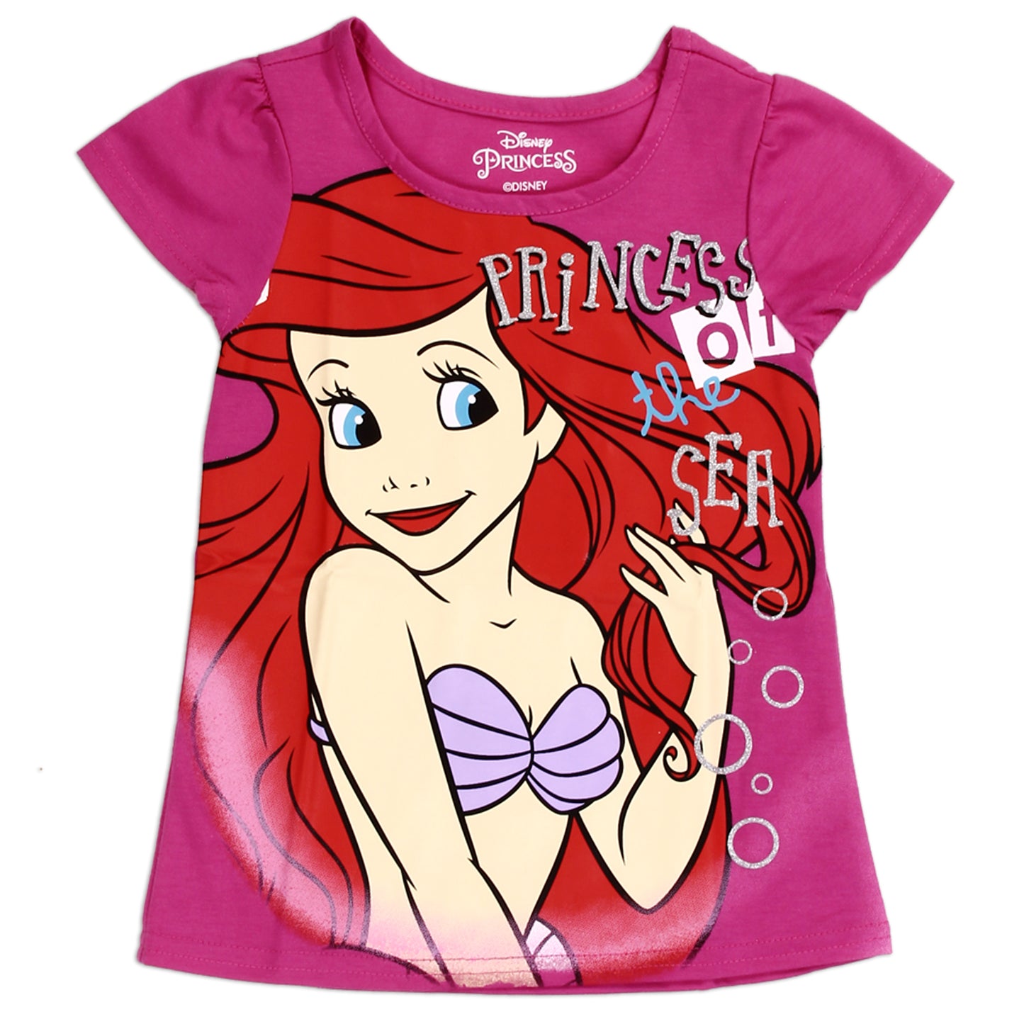 DISNEY PRINCESS Girls 3-PACK T-Shirts (Pack of 6)