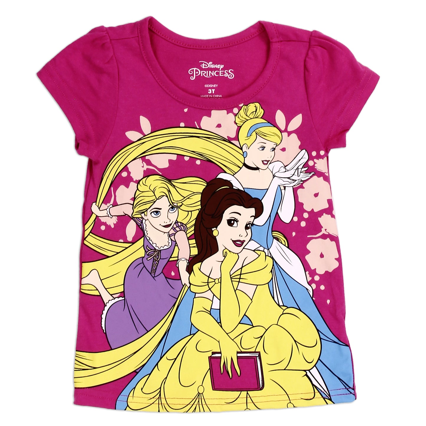 DISNEY PRINCESS Girls Toddler 3-PACK T-Shirts (Pack of 6)