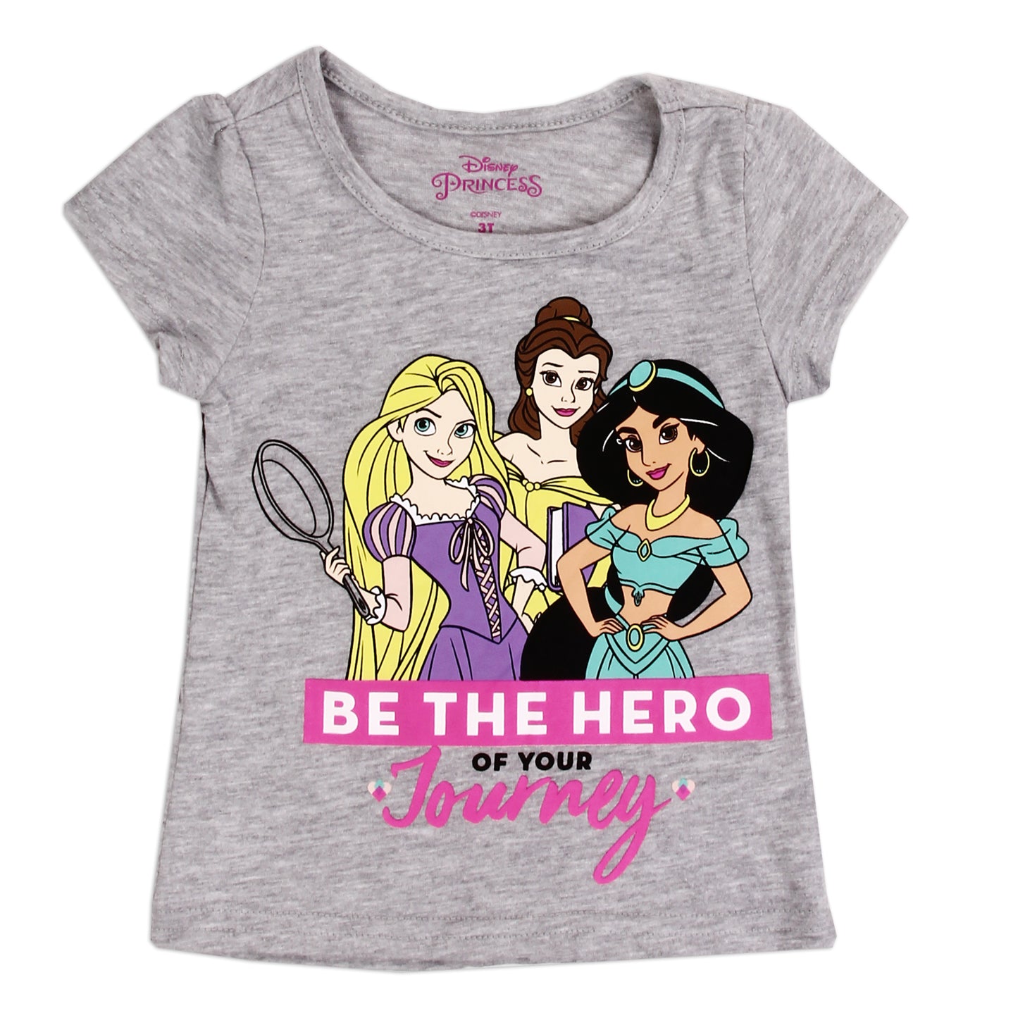 DISNEY PRINCESS Girls Toddler 3-PACK T-Shirts (Pack of 6)