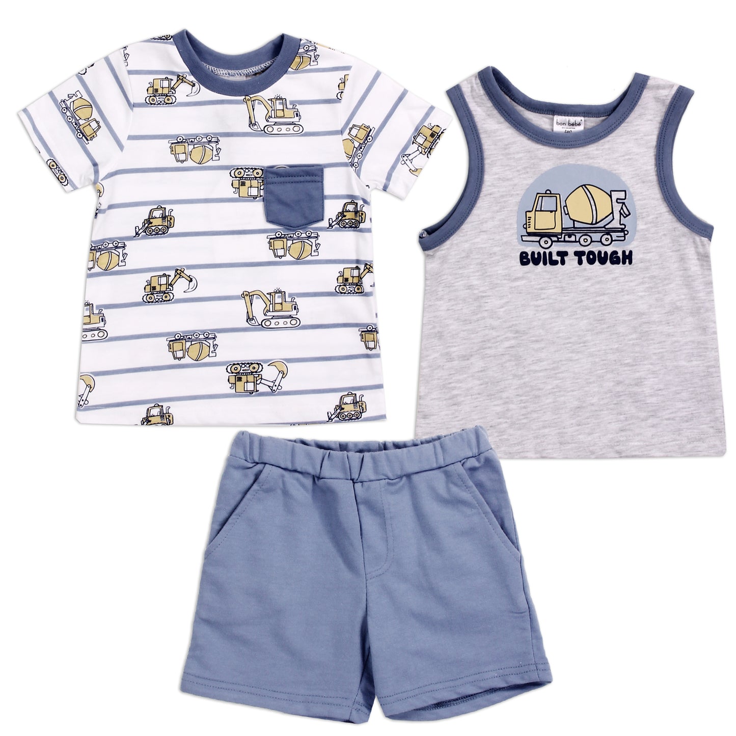 BON BEBE Boys Infant 3-Piece Short Set (Pack of 6)