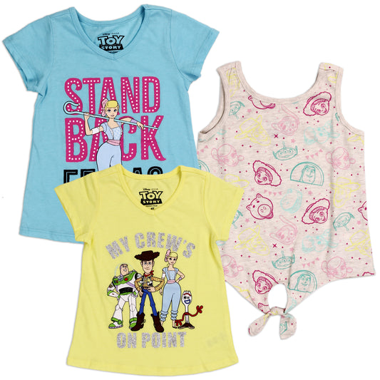 TOY STORY Girls Toddler 3-PACK T-Shirts (Pack of 6)