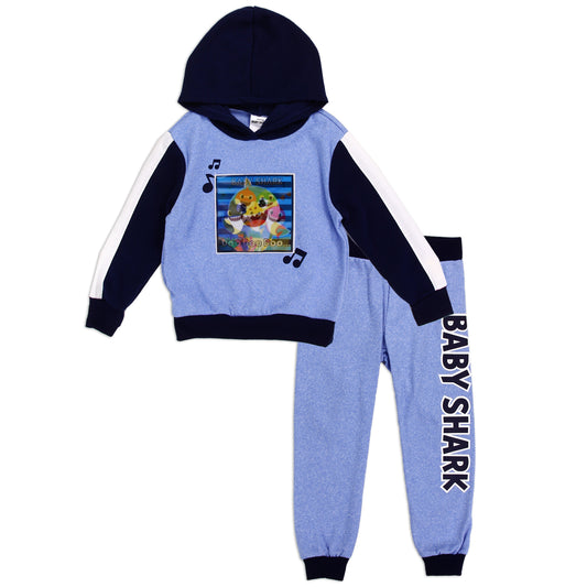 BABY SHARK Boys Toddler 2PC Fleece Set w/ Lenticular Patch (Pack of 4)