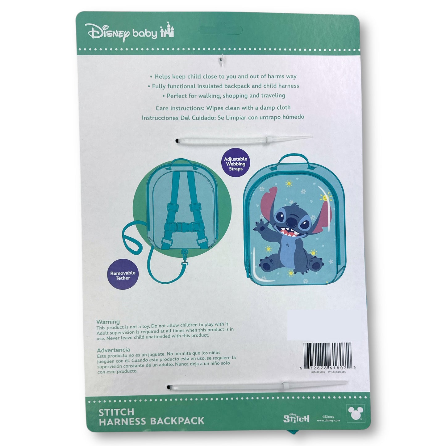 STITCH 3D Mold Mini Harness Backpack for Toddlers (Pack of 3)