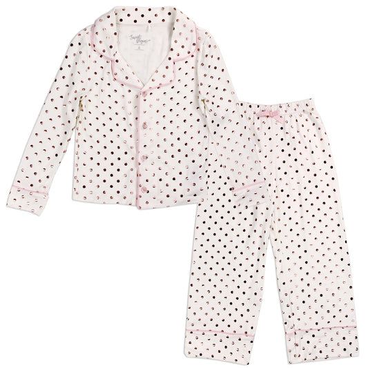 Girls 2T-4T Button Down 2-Piece Pajama Set (Pack of 5)