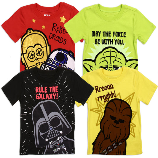 STAR WARS Boys Toddler 4-Pack T-Shirt Set (Pack of 4)