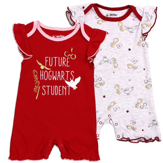 HARRY POTTER Girls Infant 2-Pack Rompers (Pack of 6)
