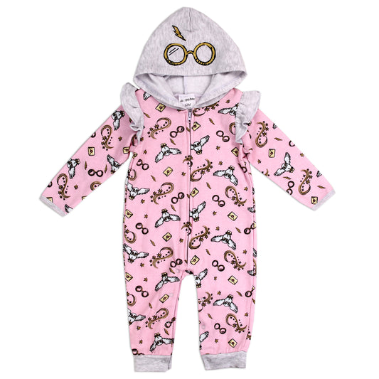 HARRY POTTER Girls Infant Hooded Fleece Romper (Pack of 6)