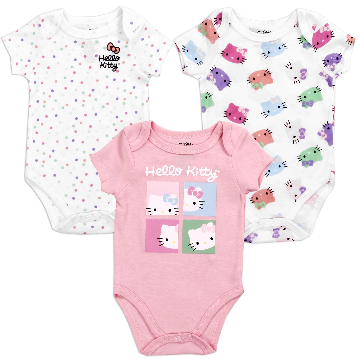 HELLO KITTY Newborn Girls 3-Pack Creepers Set (Pack of 6) – PKW Group