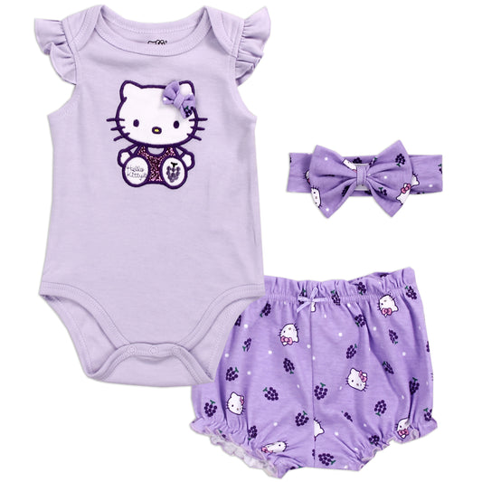 HELLO KITTY Newborn Girls 3-Piece Short Set (Pack of 6)