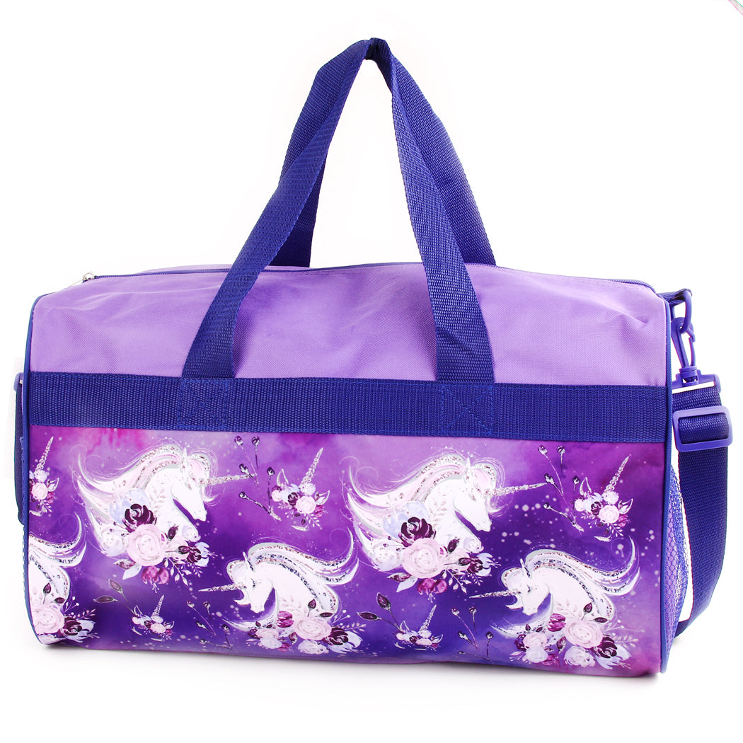 Kid's 18 Inch Travel Duffel Bag - Floral Unicorn (Pack of 3)