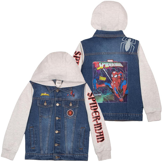 SPIDER-MAN Boys Hooded Denim Jacket (Pack of 3)
