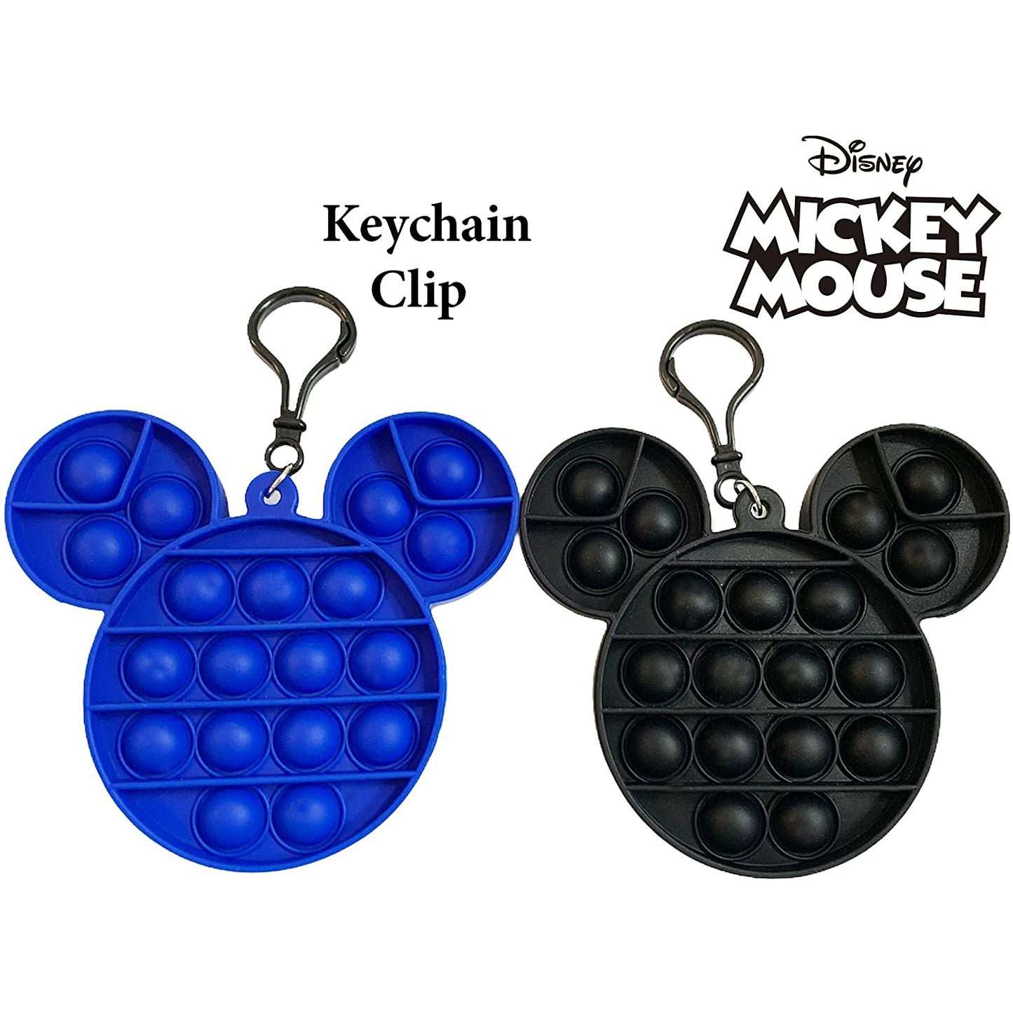 MICKEY MOUSE Pop Fidget Keychain/Clip - 2 Colors (Pack of 6)