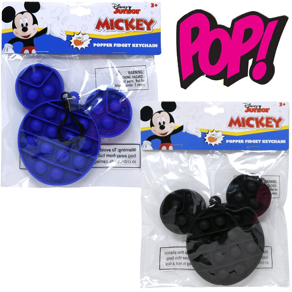 MICKEY MOUSE Pop Fidget Keychain/Clip - 2 Colors (Pack of 6)