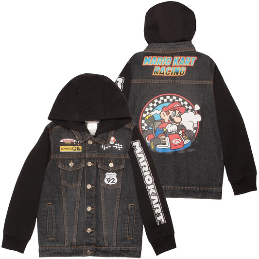 SUPER MARIO Boys Hooded Denim Jacket (Pack of 3)
