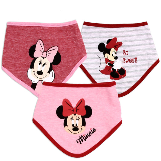 MINNIE MOUSE Girls 0-12M 3-Pack Bibs (Pack of 6)
