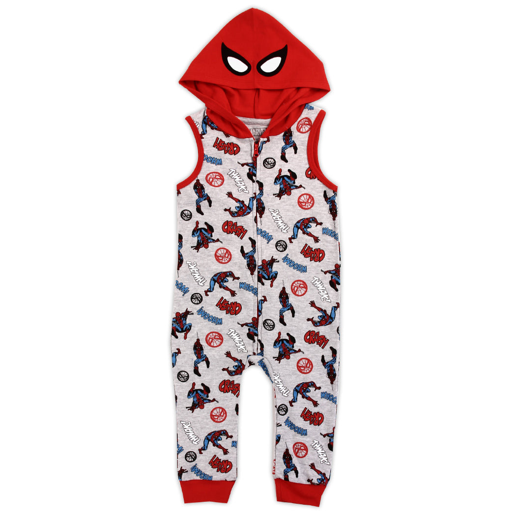 SPIDER-MAN Boys Infant Hooded Romper (Pack of 6)