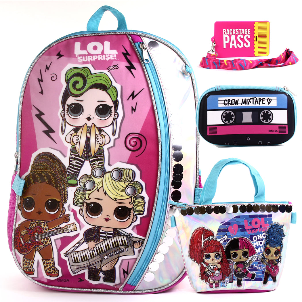 LOL SURPRISE 4-Piece Deluxe Backpack Set (Pack of 3)