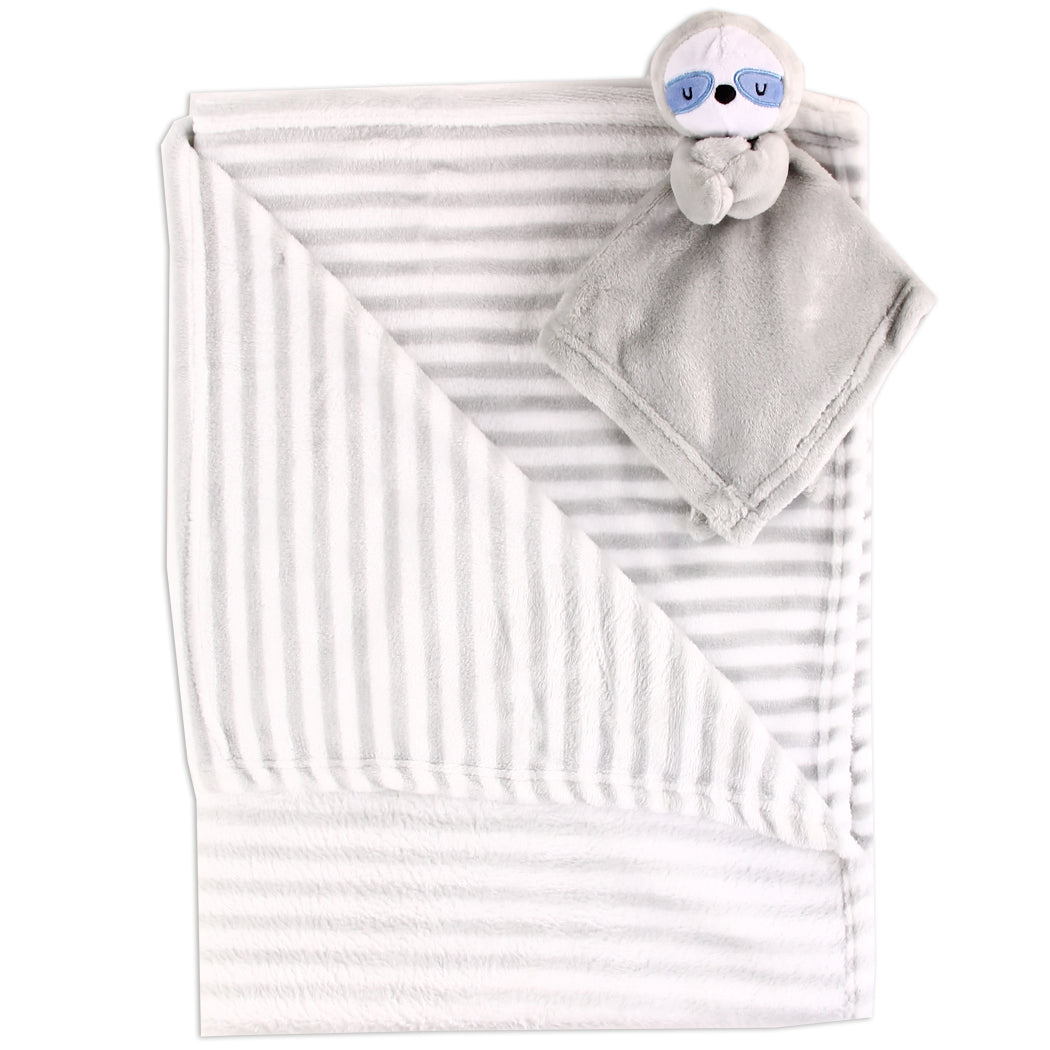TAHARI BABY Fleece Blanket with Lovie - Racoon (Pack of 4)